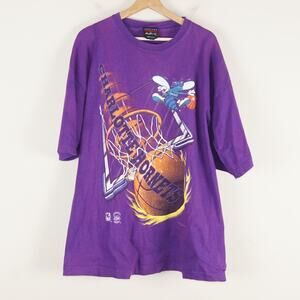 Vintage America Favorites For Magic Johnson Charlotte Hornets Purple Shirt XL